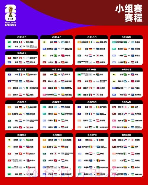 2026年世界杯比赛安排及赛程详情